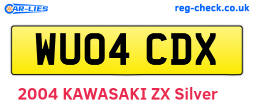 WU04CDX are the vehicle registration plates.
