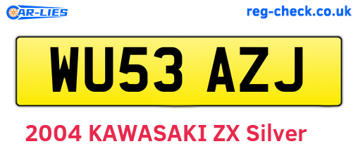 WU53AZJ are the vehicle registration plates.