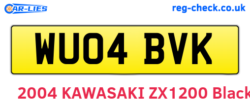 WU04BVK are the vehicle registration plates.