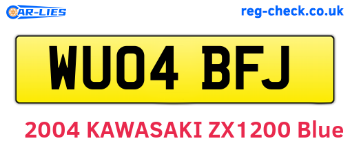 WU04BFJ are the vehicle registration plates.