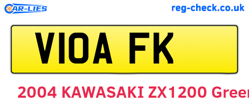 V10AFK are the vehicle registration plates.