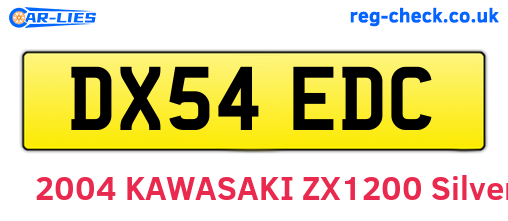 DX54EDC are the vehicle registration plates.