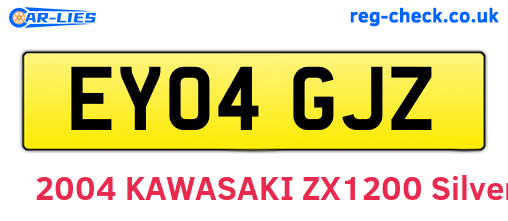 EY04GJZ are the vehicle registration plates.