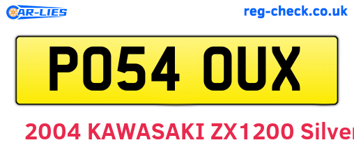 PO54OUX are the vehicle registration plates.