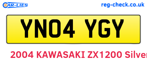 YN04YGY are the vehicle registration plates.