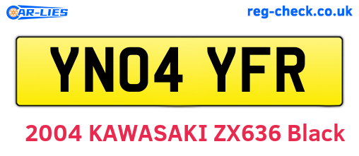 YN04YFR are the vehicle registration plates.