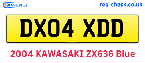 DX04XDD are the vehicle registration plates.