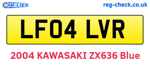 LF04LVR are the vehicle registration plates.