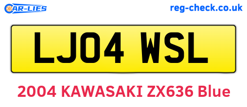 LJ04WSL are the vehicle registration plates.
