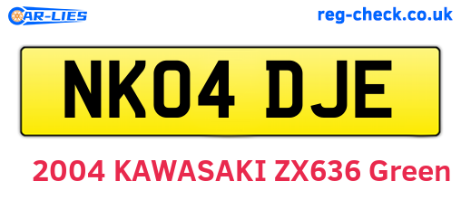 NK04DJE are the vehicle registration plates.