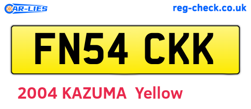 FN54CKK are the vehicle registration plates.