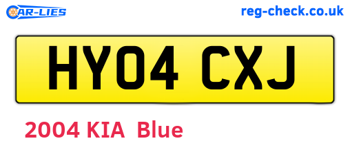 HY04CXJ are the vehicle registration plates.