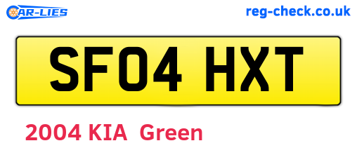 SF04HXT are the vehicle registration plates.
