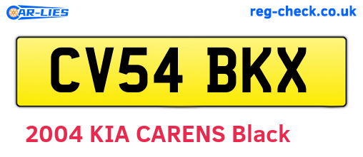 CV54BKX are the vehicle registration plates.