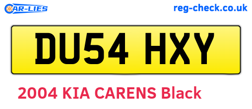 DU54HXY are the vehicle registration plates.
