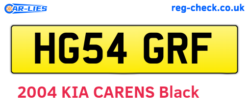 HG54GRF are the vehicle registration plates.