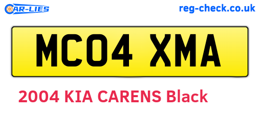 MC04XMA are the vehicle registration plates.
