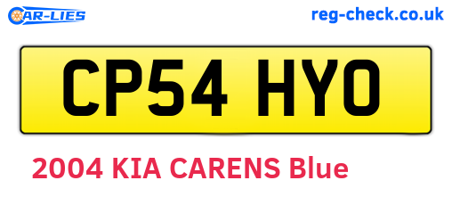 CP54HYO are the vehicle registration plates.