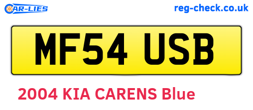 MF54USB are the vehicle registration plates.