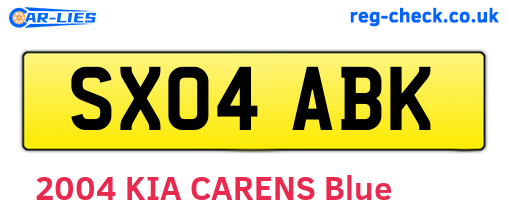 SX04ABK are the vehicle registration plates.