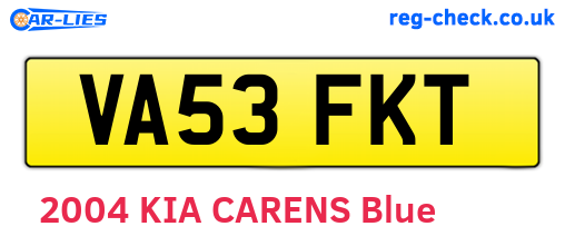 VA53FKT are the vehicle registration plates.