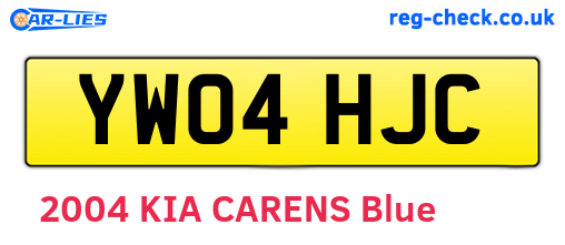 YW04HJC are the vehicle registration plates.