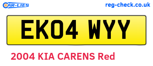 EK04WYY are the vehicle registration plates.