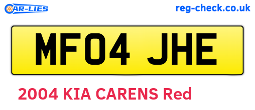 MF04JHE are the vehicle registration plates.