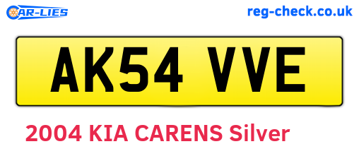 AK54VVE are the vehicle registration plates.