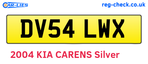 DV54LWX are the vehicle registration plates.