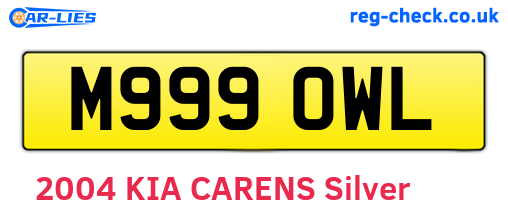 M999OWL are the vehicle registration plates.