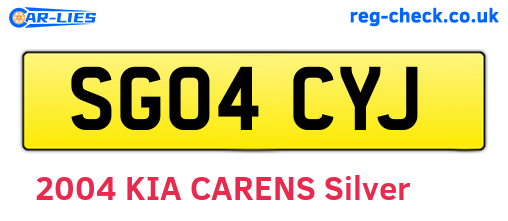 SG04CYJ are the vehicle registration plates.
