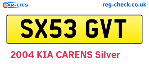 SX53GVT are the vehicle registration plates.