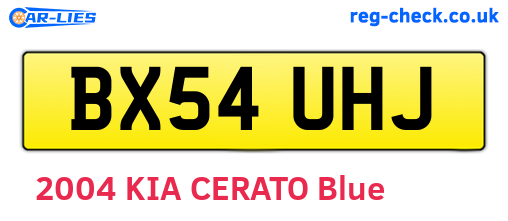 BX54UHJ are the vehicle registration plates.