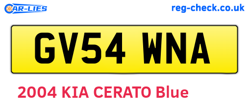 GV54WNA are the vehicle registration plates.