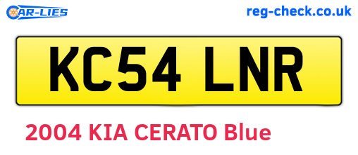 KC54LNR are the vehicle registration plates.