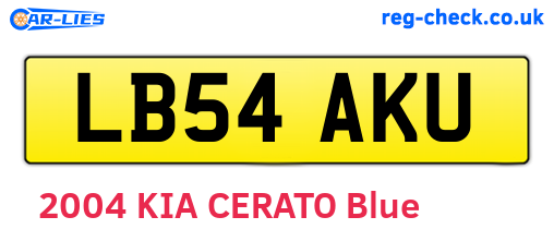 LB54AKU are the vehicle registration plates.