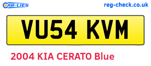 VU54KVM are the vehicle registration plates.