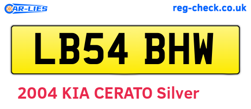 LB54BHW are the vehicle registration plates.