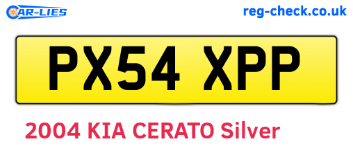 PX54XPP are the vehicle registration plates.