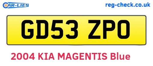 GD53ZPO are the vehicle registration plates.