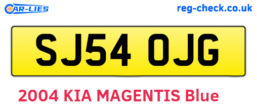 SJ54OJG are the vehicle registration plates.