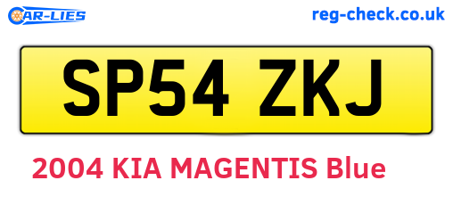 SP54ZKJ are the vehicle registration plates.