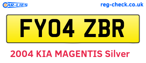 FY04ZBR are the vehicle registration plates.