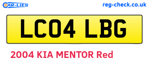 LC04LBG are the vehicle registration plates.
