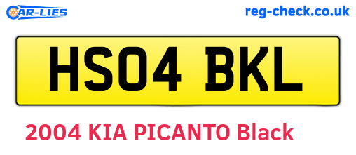 HS04BKL are the vehicle registration plates.