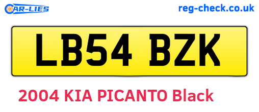 LB54BZK are the vehicle registration plates.