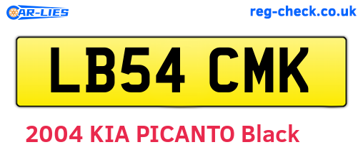 LB54CMK are the vehicle registration plates.