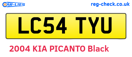 LC54TYU are the vehicle registration plates.