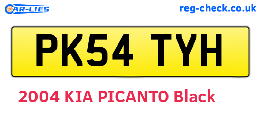 PK54TYH are the vehicle registration plates.